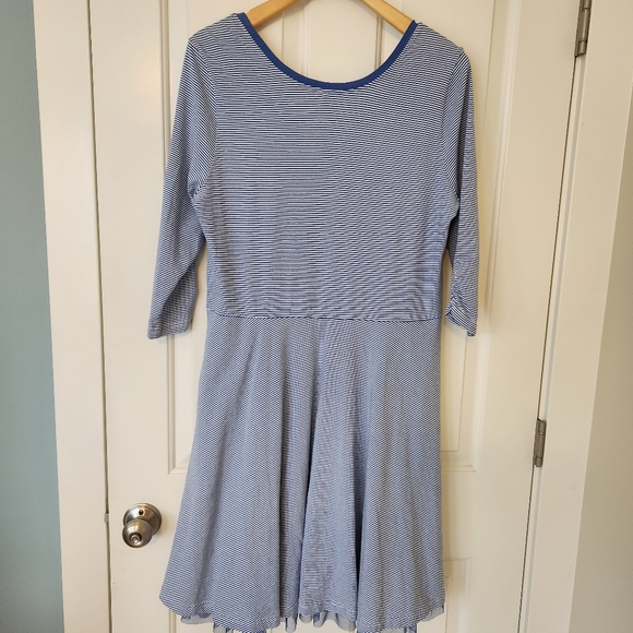 Matilda Jane Dress Blue White Stripe Between The Lines Tulle Long Sleeve XL - Picture 4 of 16